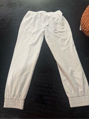 Mono B White Elastic Waist Track Pants